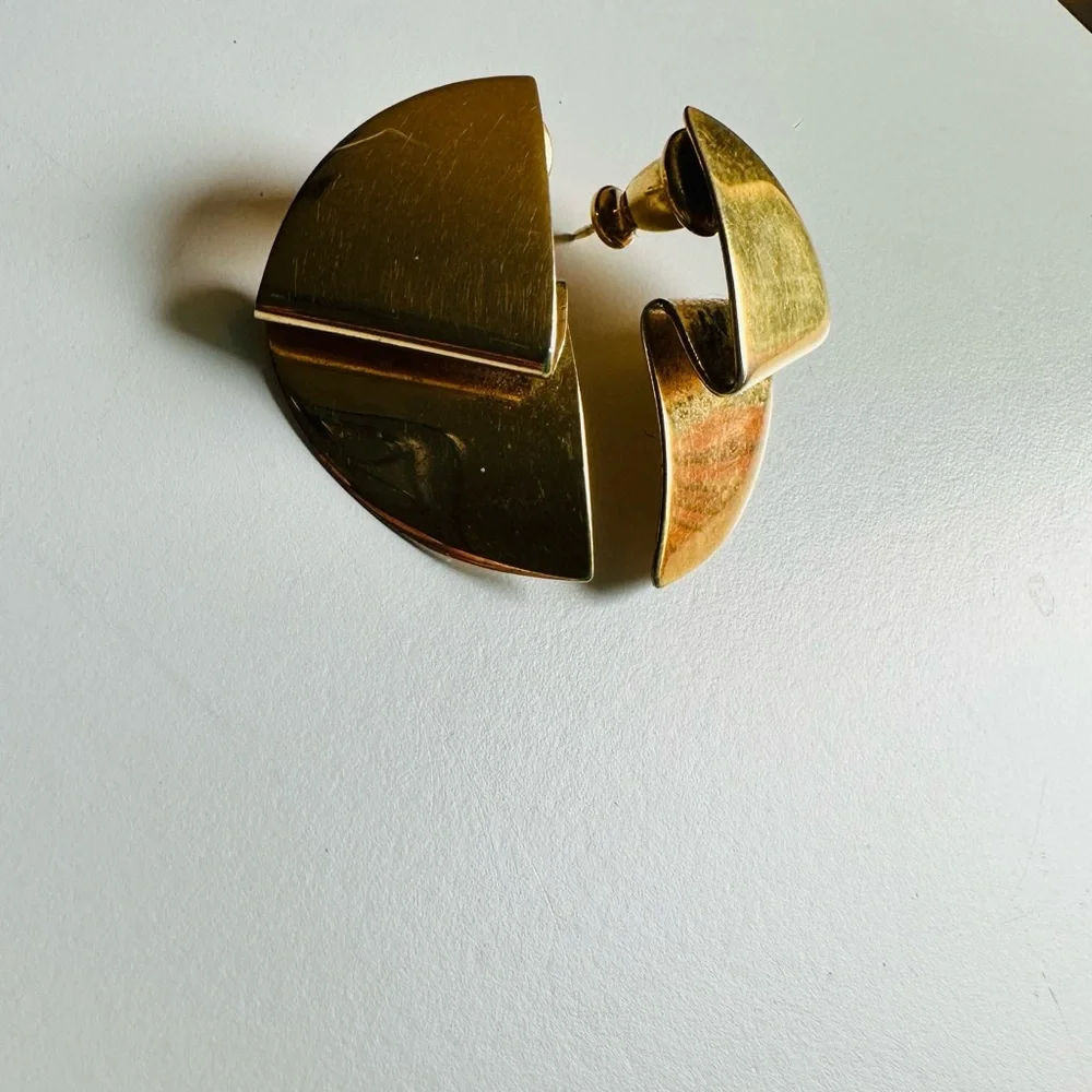 Vintage Monet Geometrical Folded Earrings